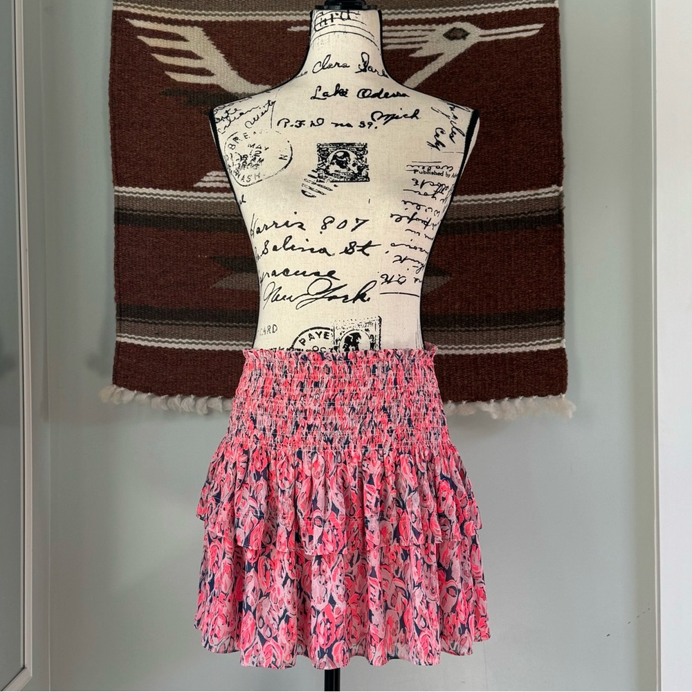 Ramy Brook Tiered Leaf Printed Ronnie Mini Skirt